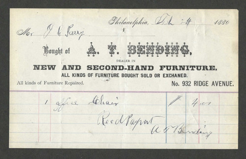 1880 invoice billhead - 1880, at