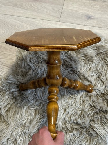 Wooden side table octagonal