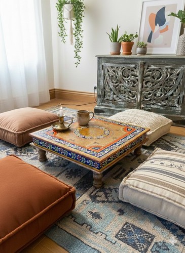 Bajot table handcrafted mango - table,