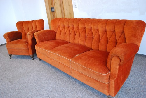 Vintage sofa and armchair - vintage,