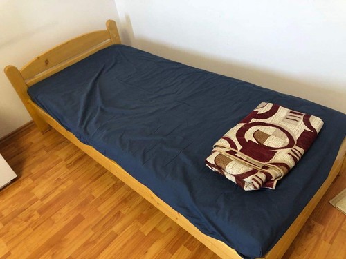 Bed smooth wood - wood, single