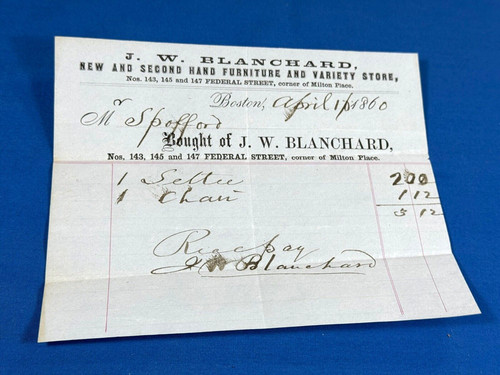 1860 receipt blanchard - receipt, ~